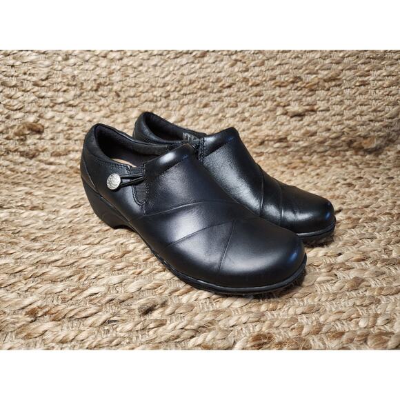 Clarks Women's Black Channing Ann Slip-On Loafers Comfort Shoes Size 8 M - Picture 1 of 11